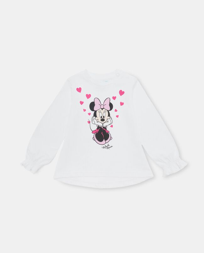 Maglietta svasata con stampa Minnie in cotone elasticizzato neonata carousel 0
