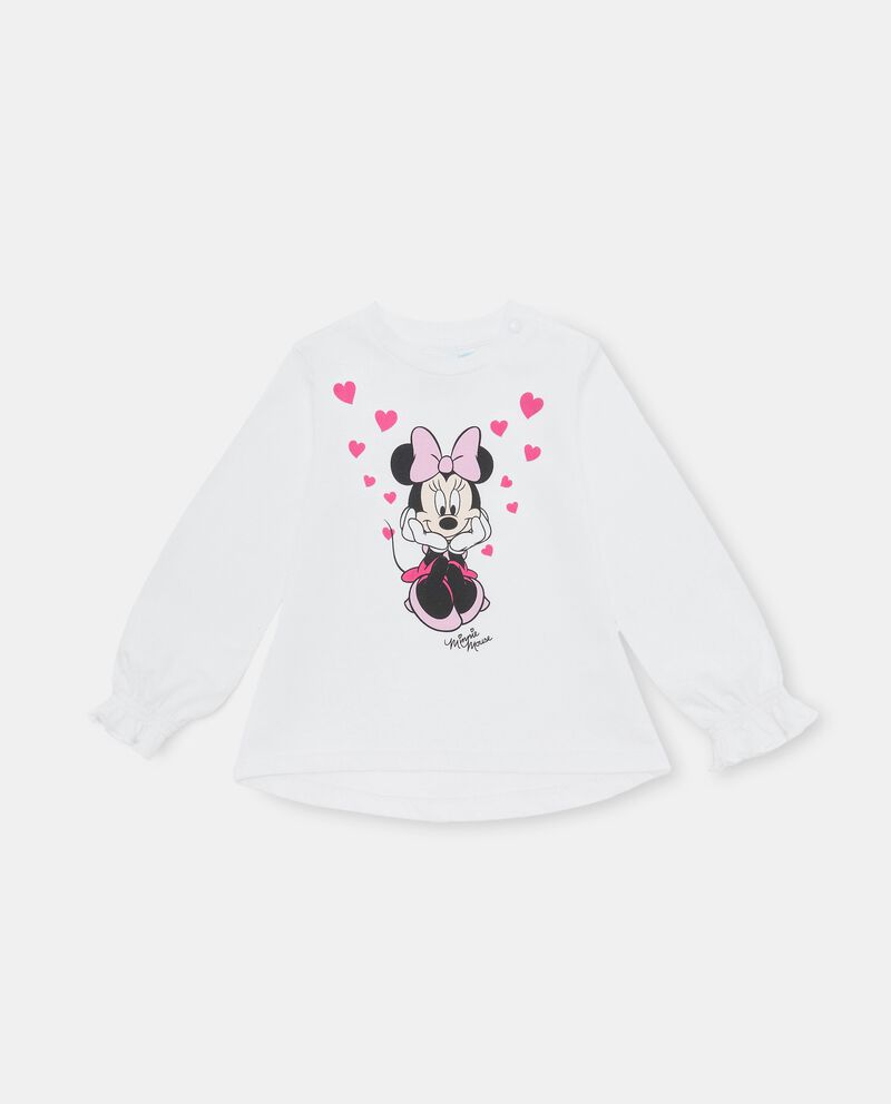 Maglietta svasata con stampa Minnie in cotone elasticizzato neonata cover