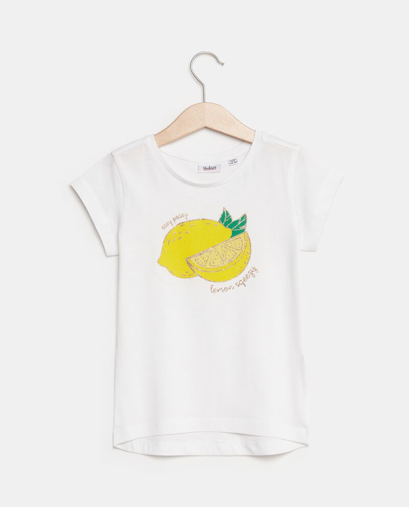 T-shirt con stampa in puro cotone bambina single tile 0 