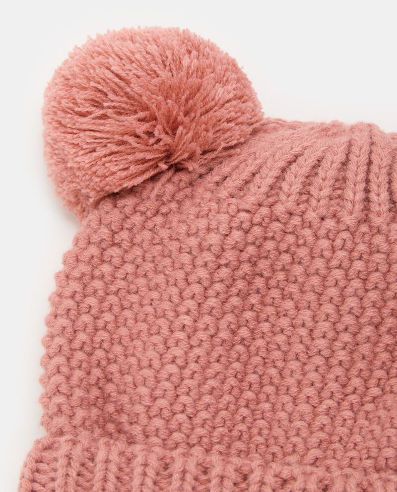 Berretto in tricot con applicazione pompons neonata single tile 1 