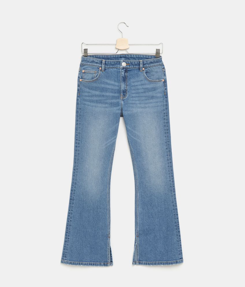 Jeans flare in misto cotone elasticizzato ragazza double 1 