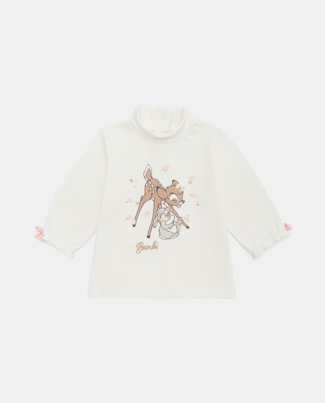 Maglietta con stampa Bambi in cotone elasticizzato neonata carousel 0