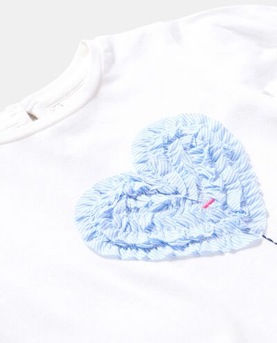 T-shirt in cotone con fiore cuore neonata detail 1