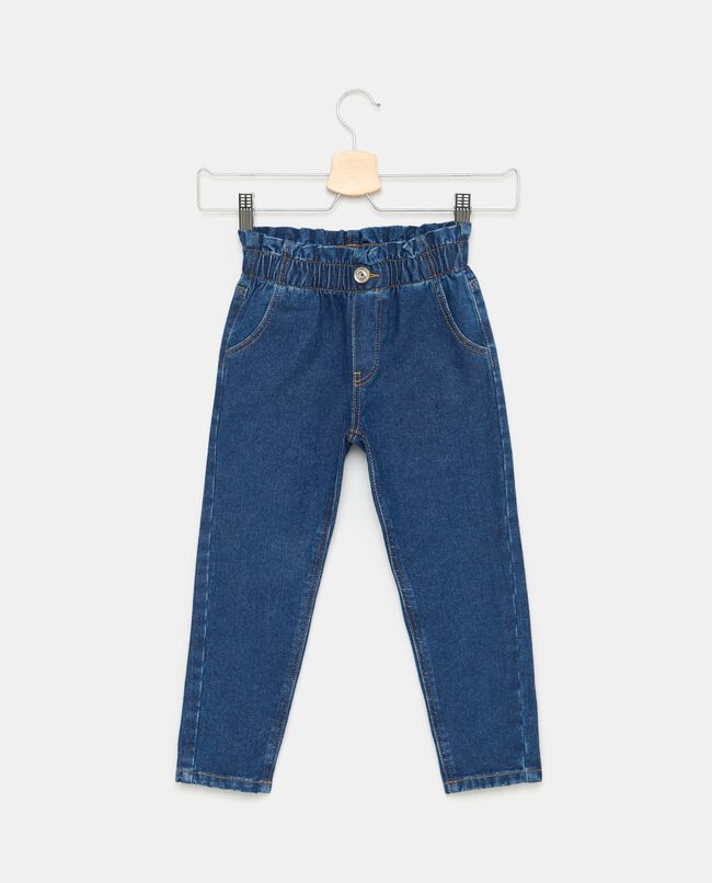 Jeans con vita paperbag in puro cotone bambina carousel 0