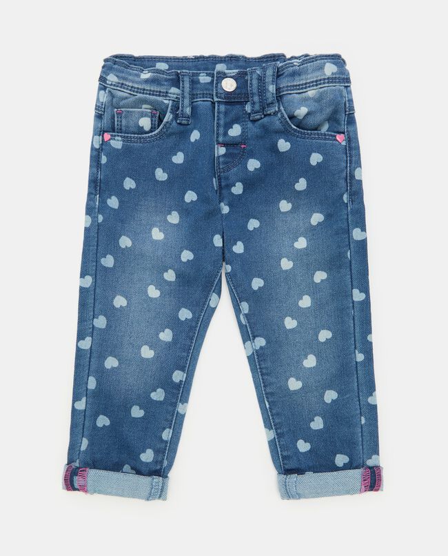 Jeans con stampa all over misto cotone neonata carousel 0