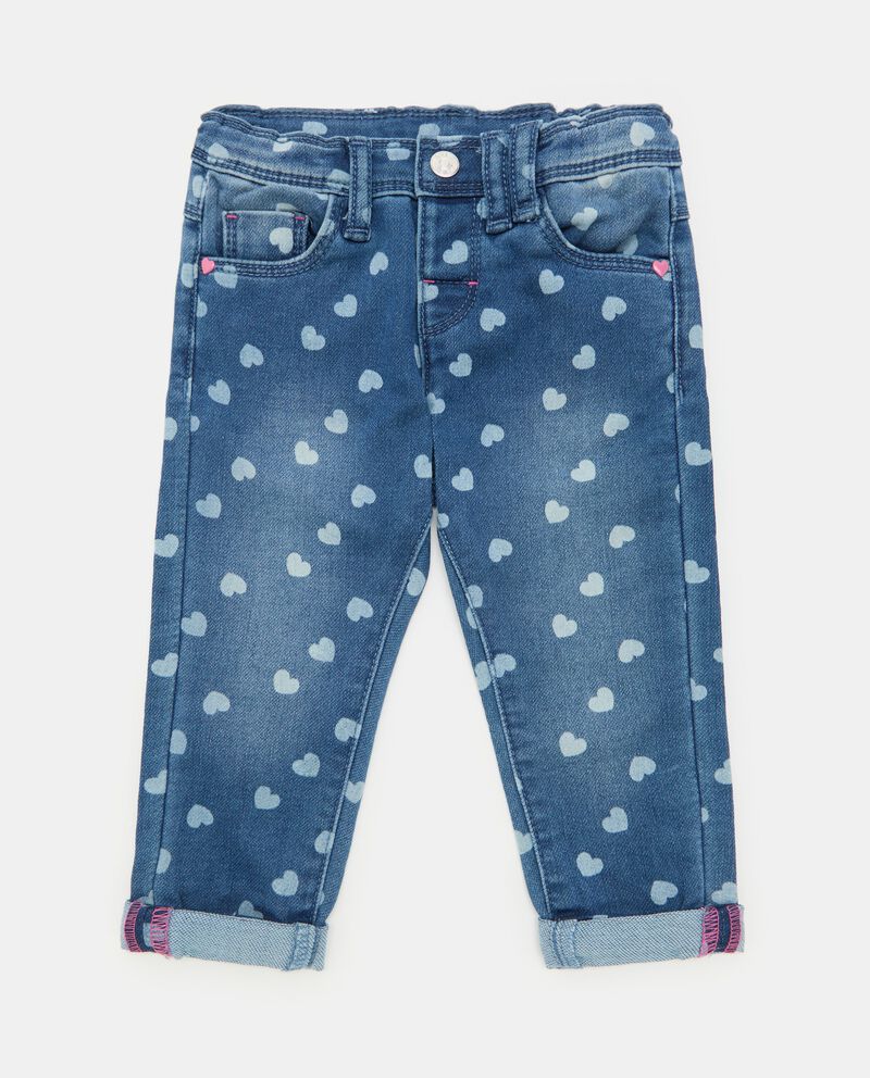 Jeans con stampa all over misto cotone neonata cover