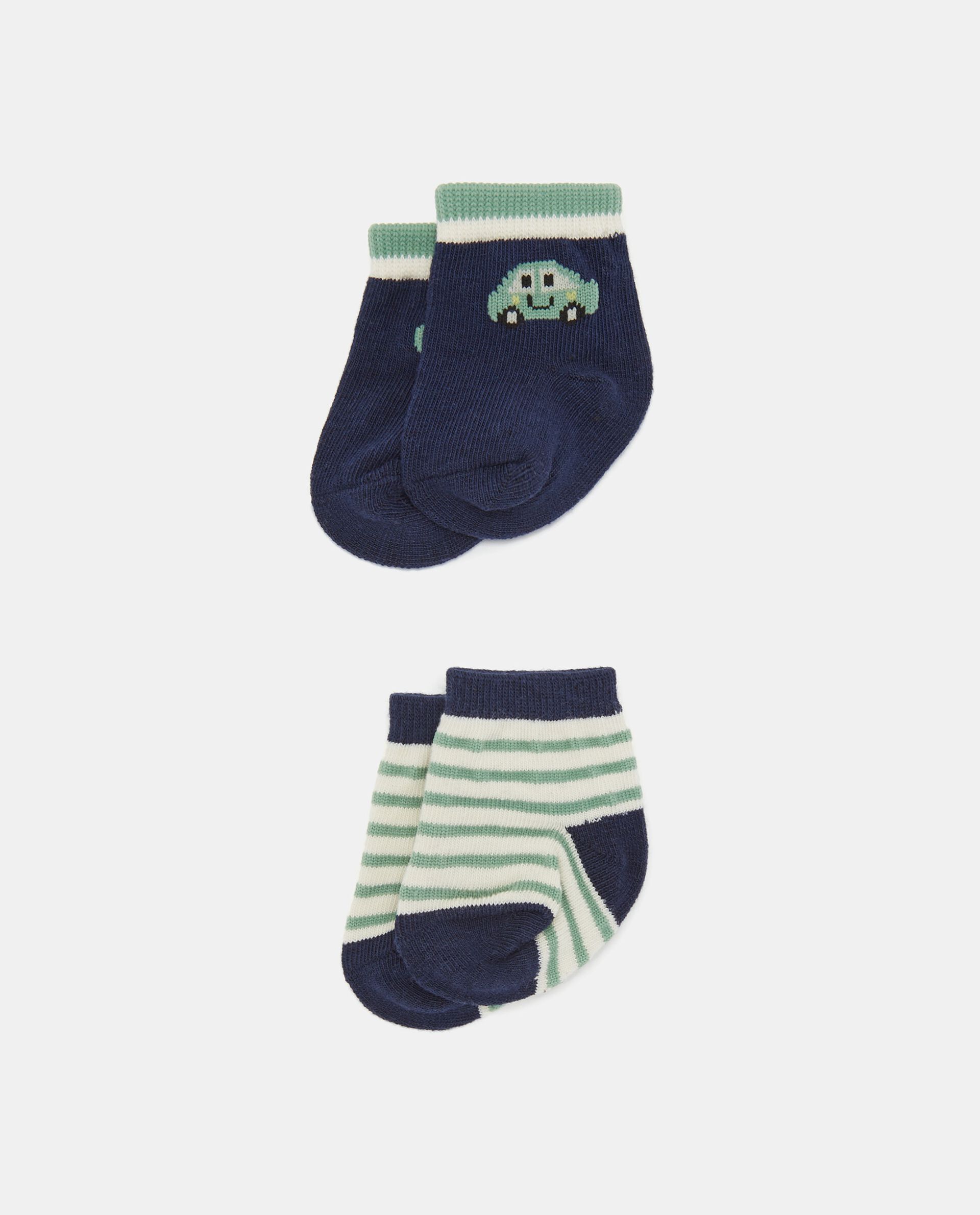 Pack 2 calzini corti in cotone mercerizzato neonato