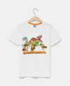 T-shirt con stampa Jurassic Park in puro cotone bambino