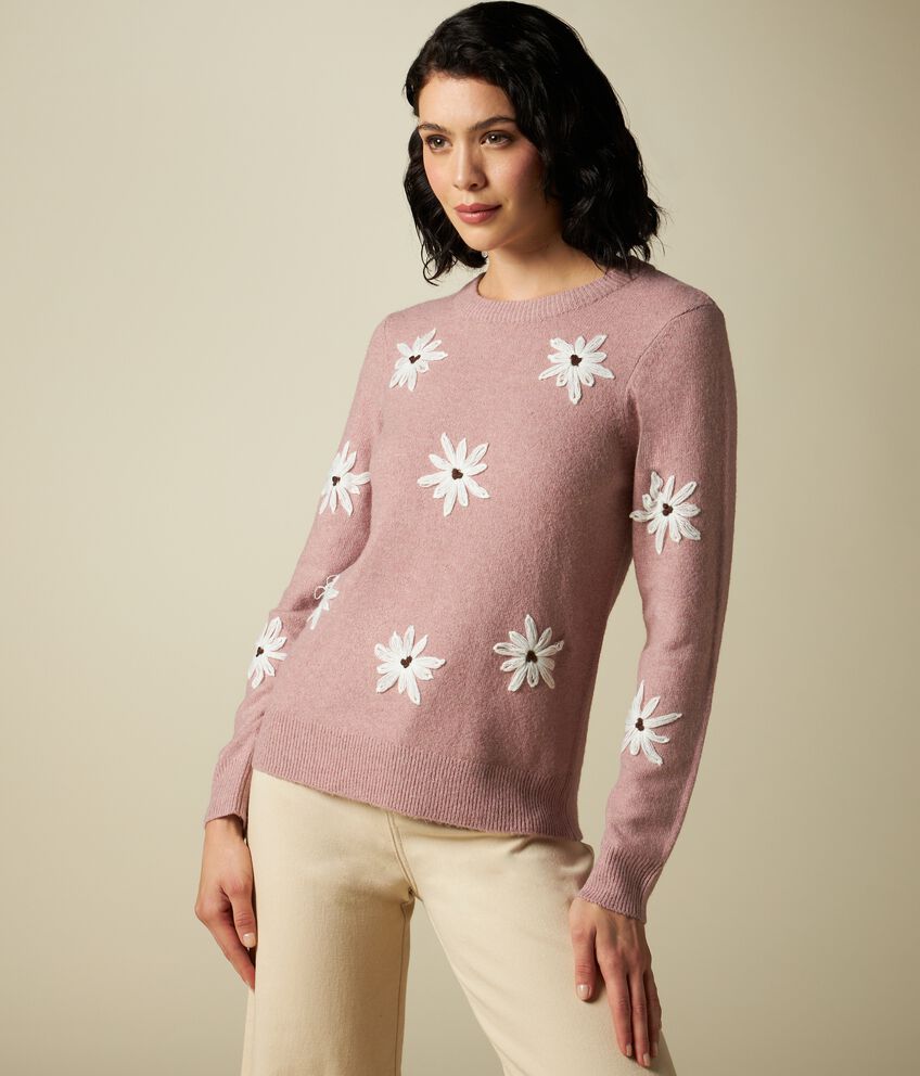 Pullover tricot ricamato donna double 1 