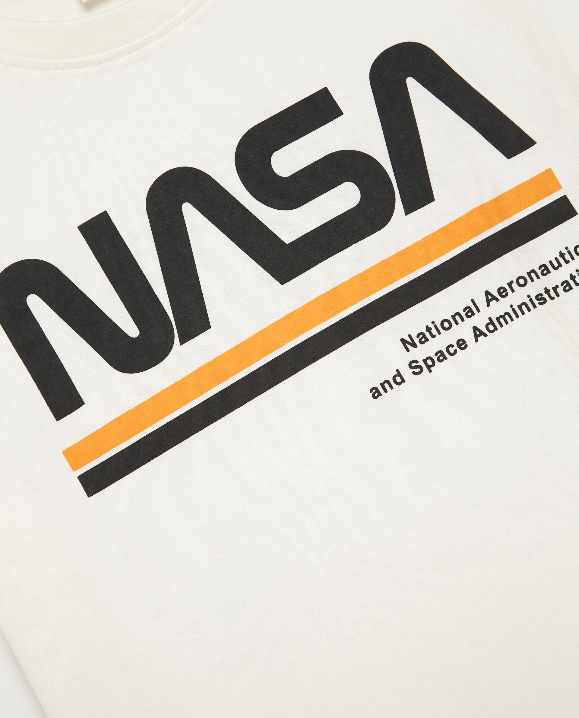 T-shirt con stampa Nasa in jersey di puro cotone ragazzo