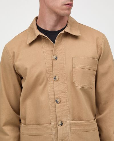Giacca camicia con tasconi applicati in puro cotone uomo detail 2