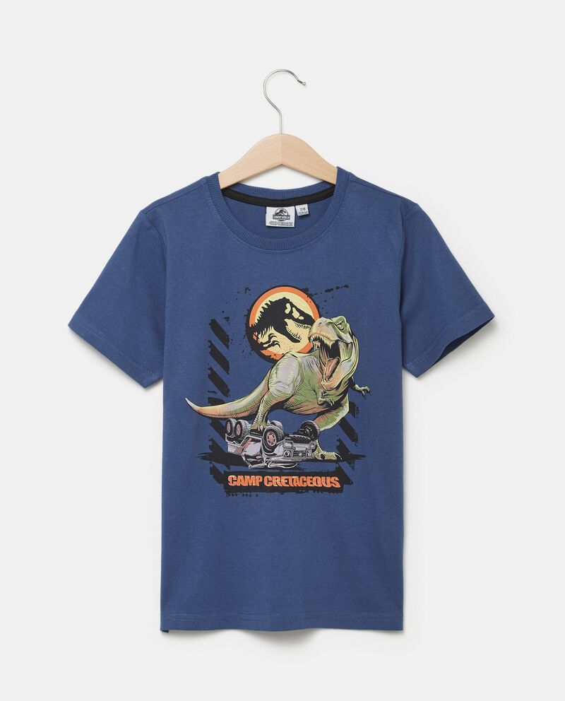 T-shirt con stampa Jurassic Park in jersey di puro cotone bambino single tile 0 null