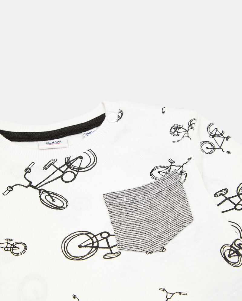 T-shirt in cotone con stampa e taschino neonato single tile 1 