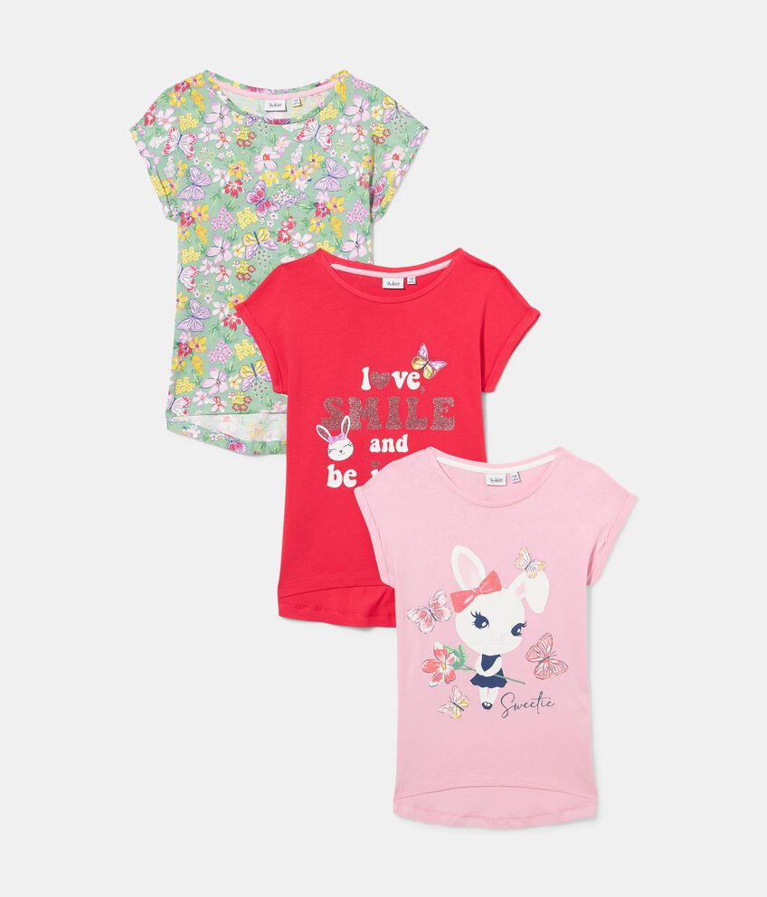 Pack 3 t-shirt in puro cotone bambina double 1 