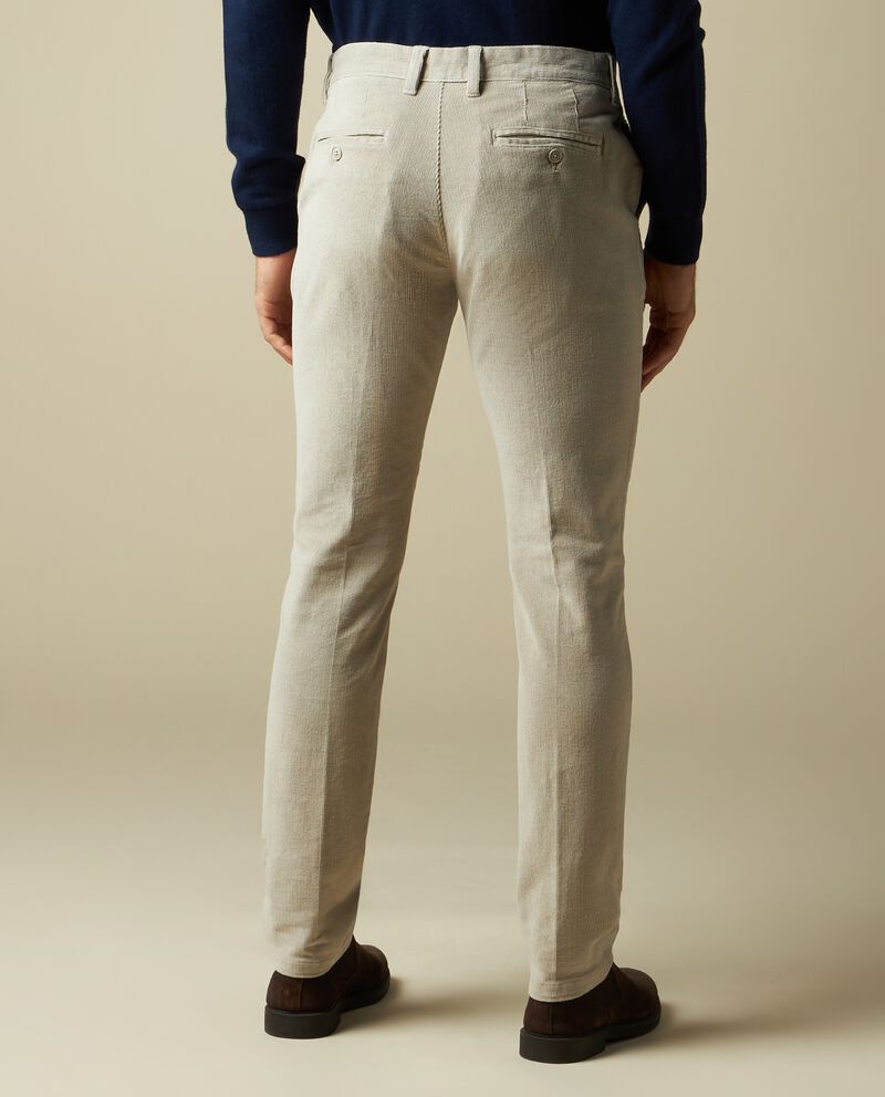 Pantaloni in costina di cotone stretch uomo single tile 1 cotone