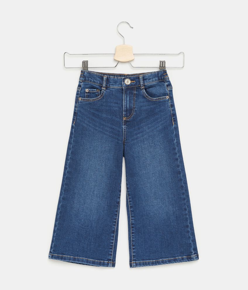 Jeans wide leg in misto cotone bambina double 1 cotone