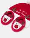 Set berretto e scarpine natalizie neonati