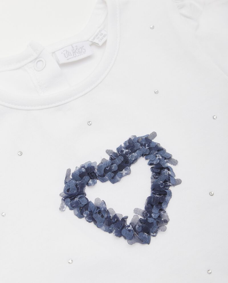 T-shirt in cotone elasticizzato con manica a palloncino single tile 1 cotone