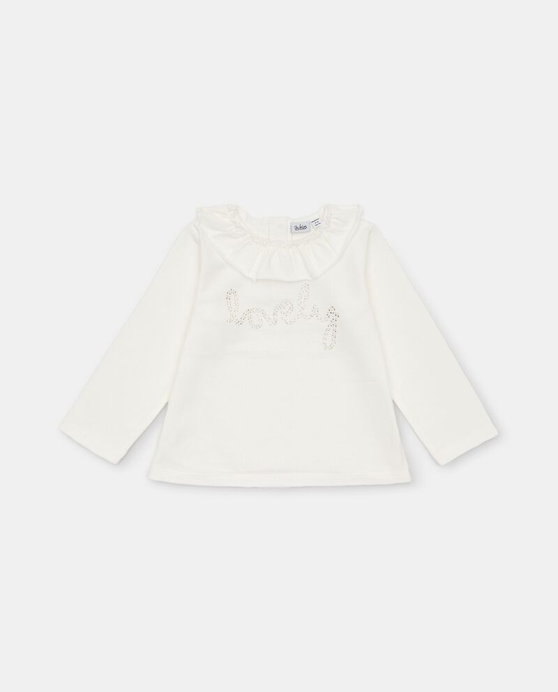 T-shirt in cotone stretch con volant neonata cover