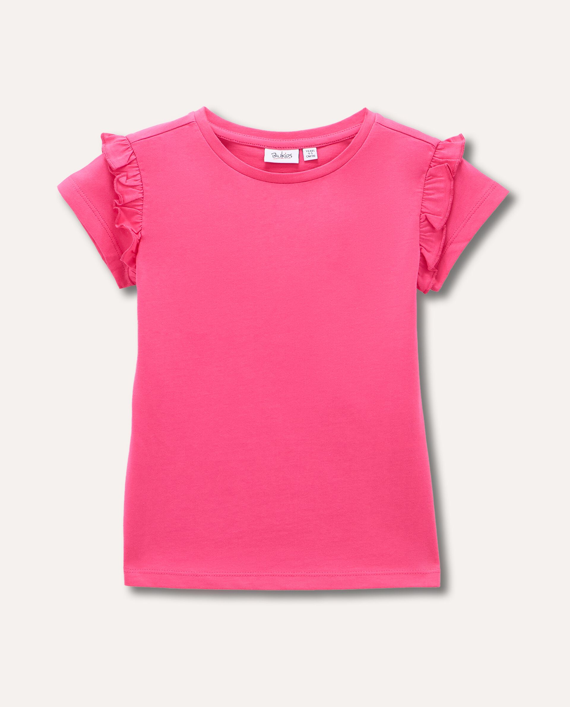 T-shirt in puro cotone con rouches bambina