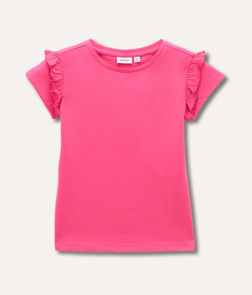 T-shirt in puro cotone con rouches bambina double 1 
