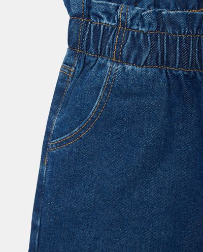 Jeans con vita paperbag in puro cotone bambina detail 1