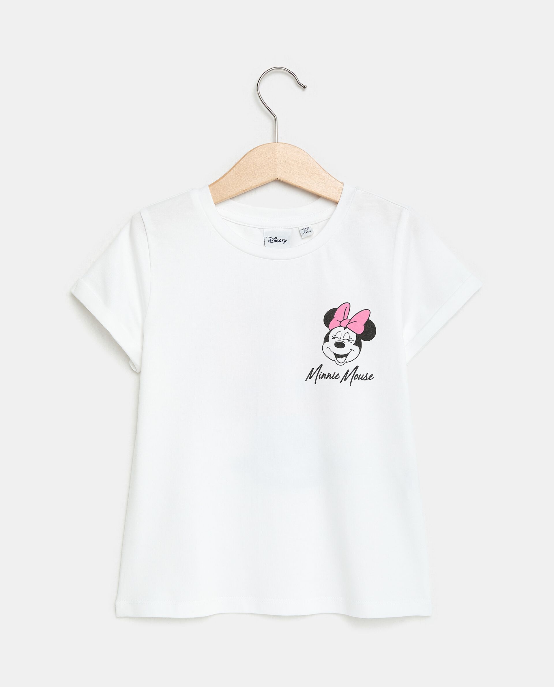T-shirt con stampa Minnie in cotone elasticizzato bambina