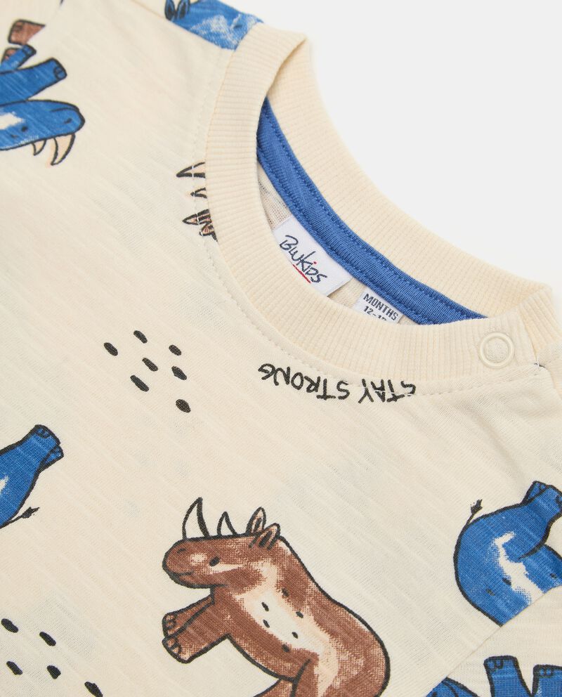 T-shirt in puro cotone con stampa rinoceronti neonato single tile 1 