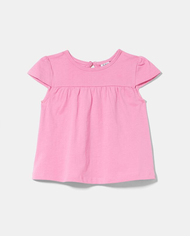 T-shirt in puro cotone con carrè neonata carousel 0