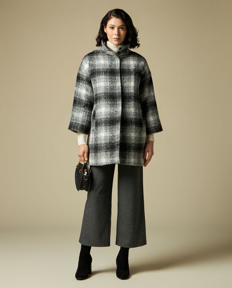 Cappotto in misto lana a quadri donna cover