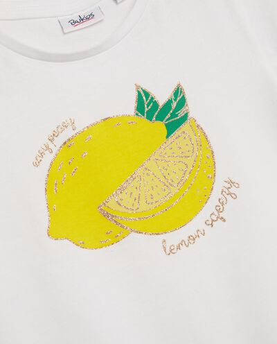 T-shirt con stampa in puro cotone bambina detail 1