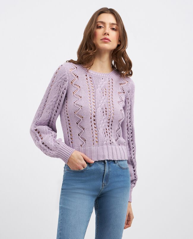 Pullover tricot in misto cotone donna carousel 0