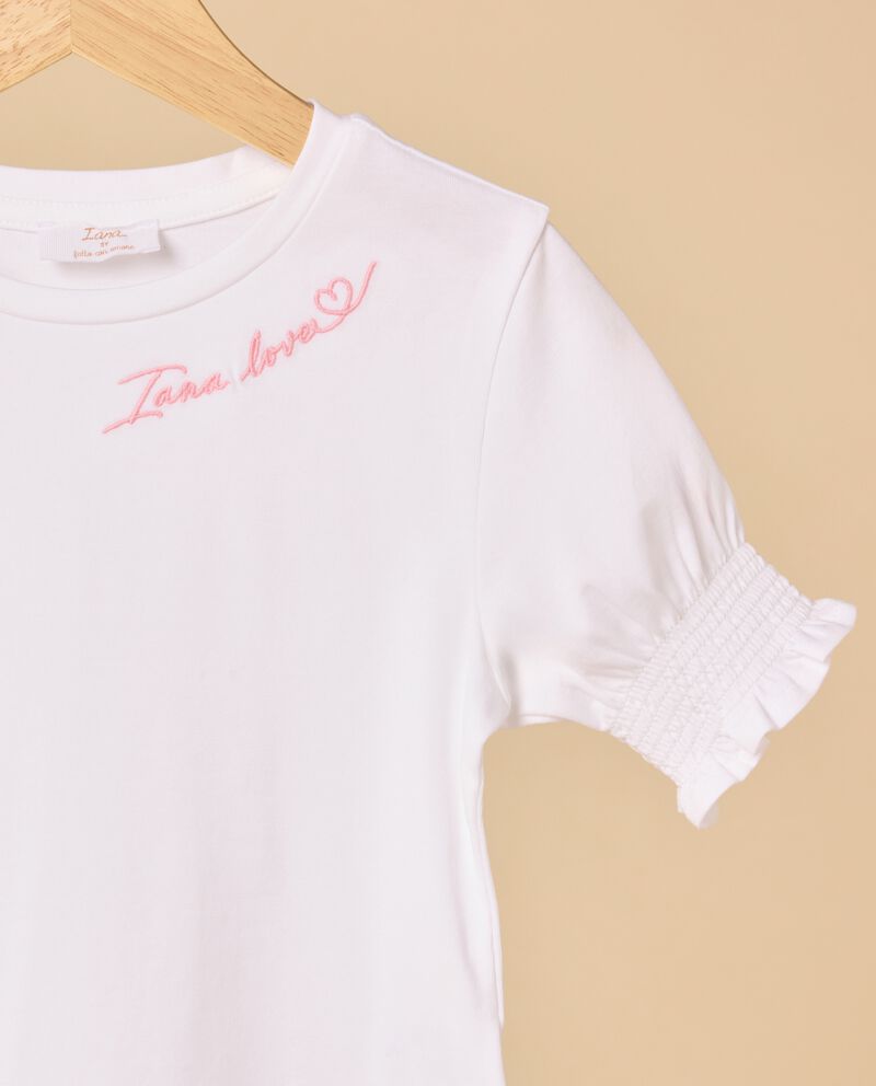 T-shirt IANA in cotone stretch con ricamo e punto smock bambina single tile 1 
