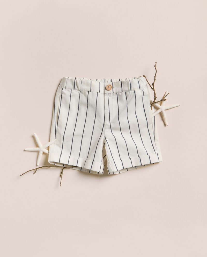 Shorts in misto lino a righe neonato IANA cover