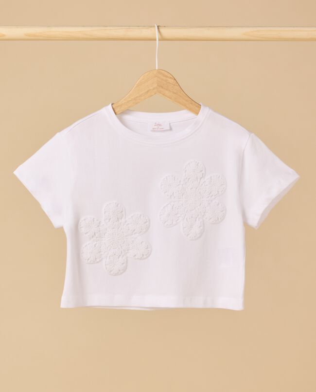 T-shirt IANA in cotone stretch con ricami bambina carousel 0