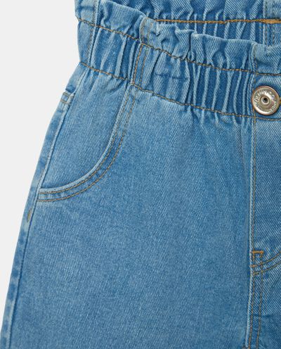 Jeans con vita paperbag in puro cotone bambina detail 1
