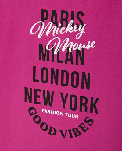 T-shirt con stampa Mickey in cotone elasticizzato ragazza detail 1