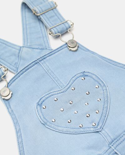 Salopette in jeans con tulle e borchie misto cotone neonata detail 1