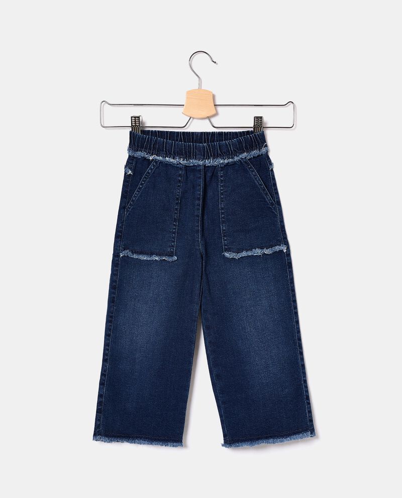 Jeans cropped in cotone elasticizzato bambina single tile 0 