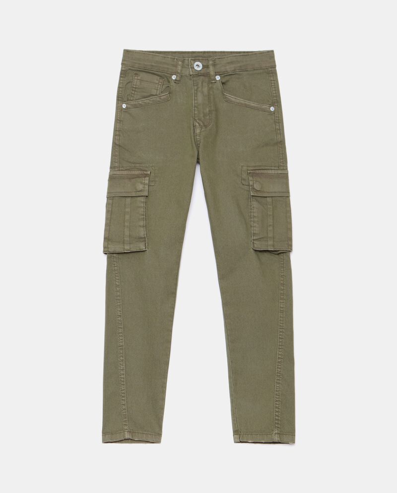 Pantaloni di cotone cargo ragazzo single tile 0 