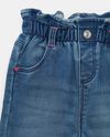 Jeans con vita paperbag in misto cotone neonata