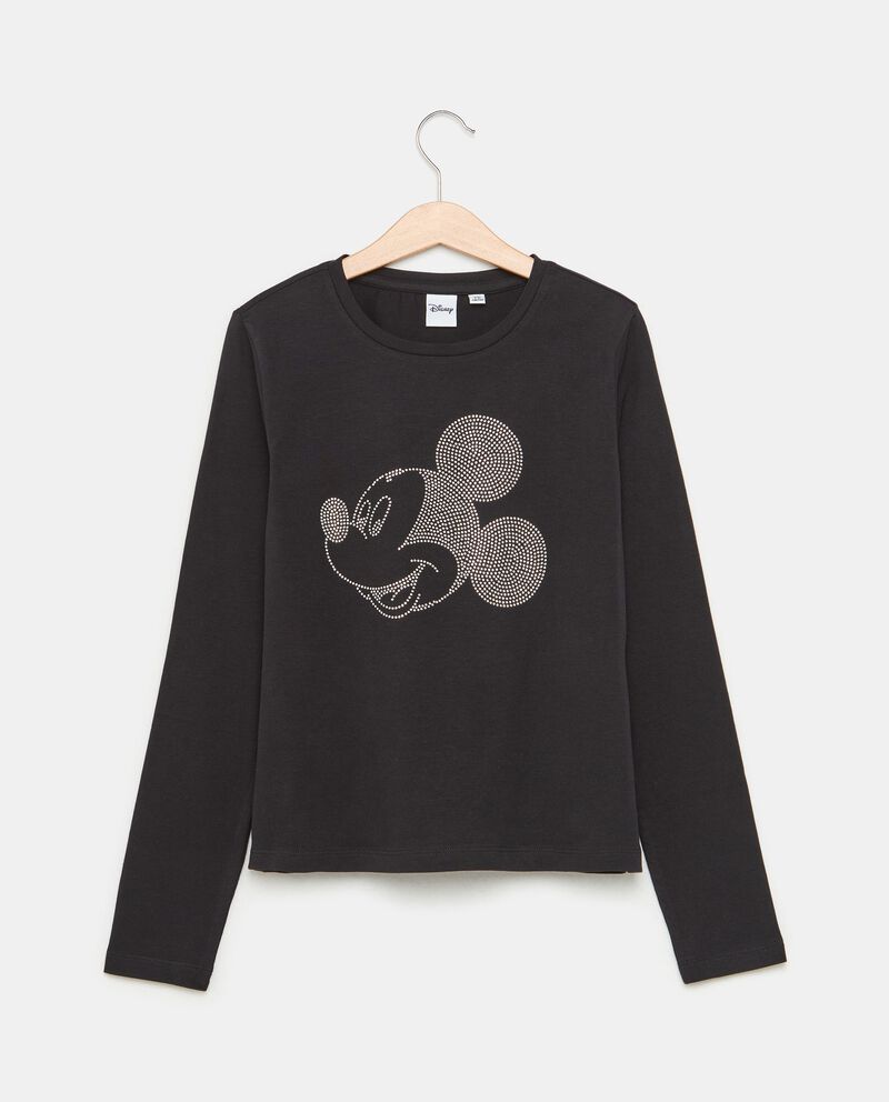 T-shirt Disney in cotone stretch con strass ragazza single tile 0 