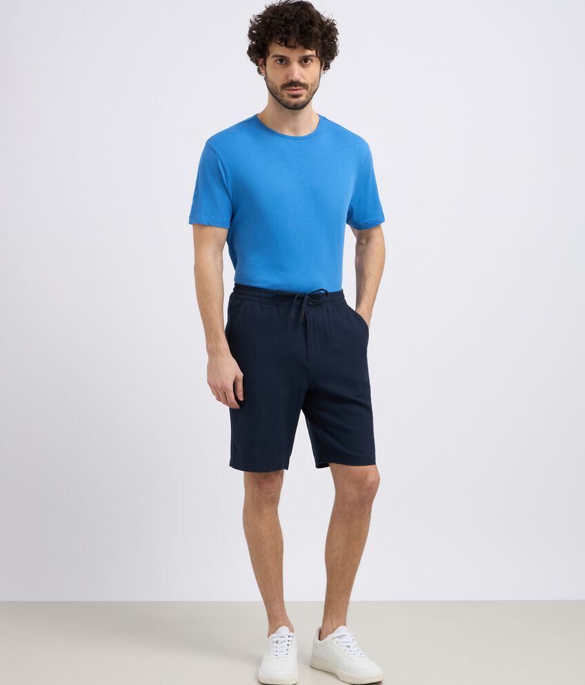 Shorts in misto lino uomo double 1 