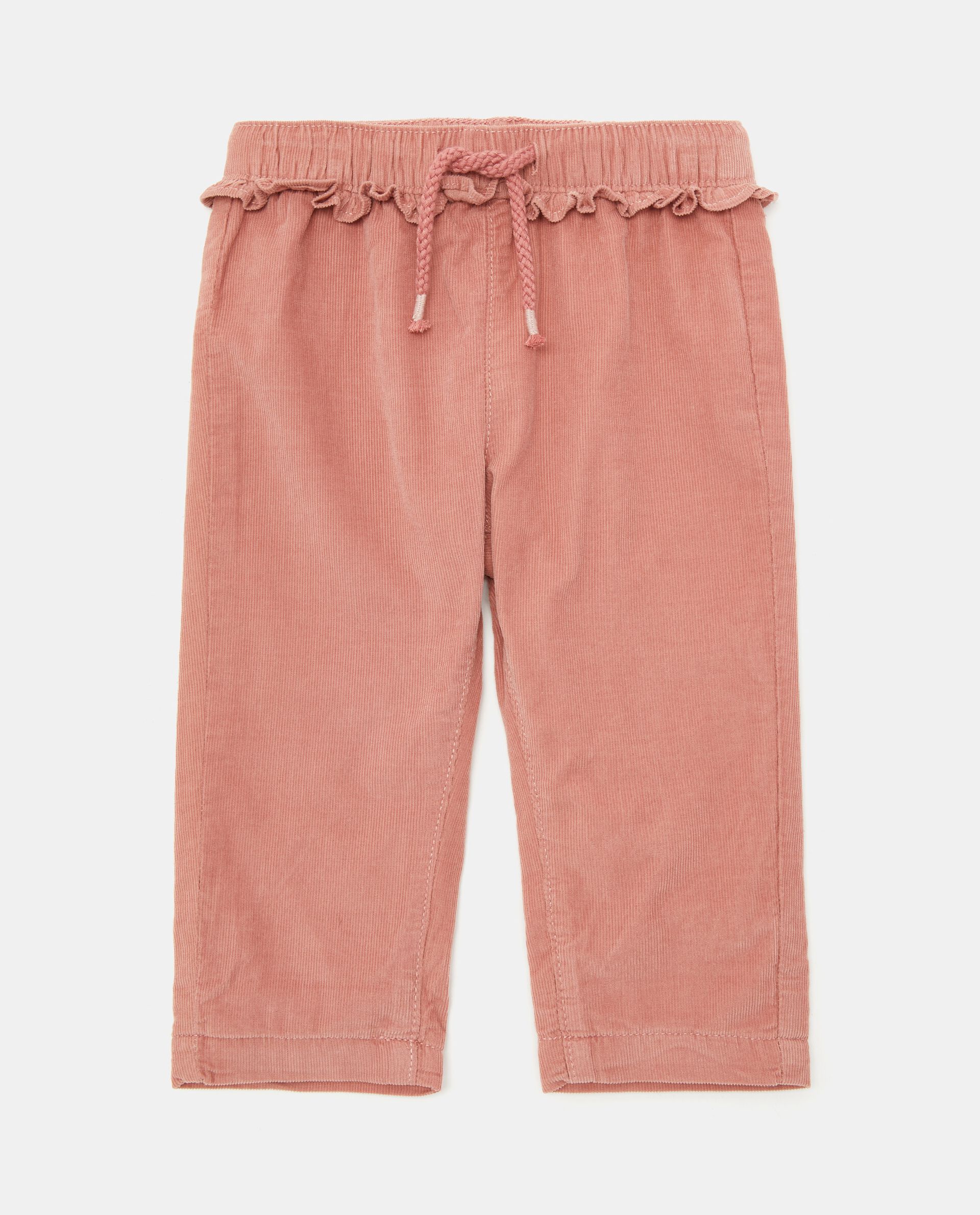 Pantaloni in velluto millerighe di puro cotone neonata