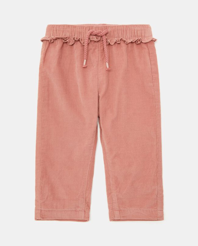 Pantaloni in velluto millerighe di puro cotone neonata carousel 0