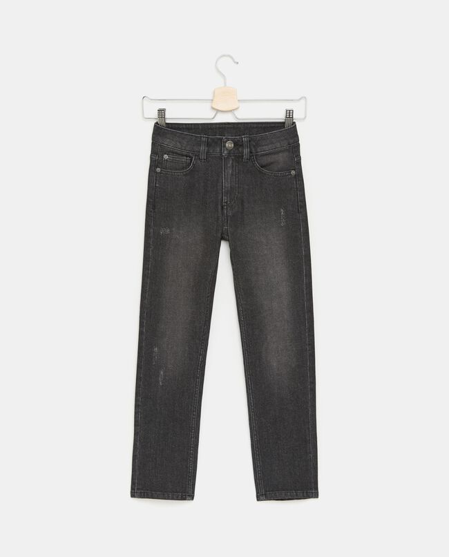 Jeans straight con lavaggio stone in misto cotone ragazzo carousel 0