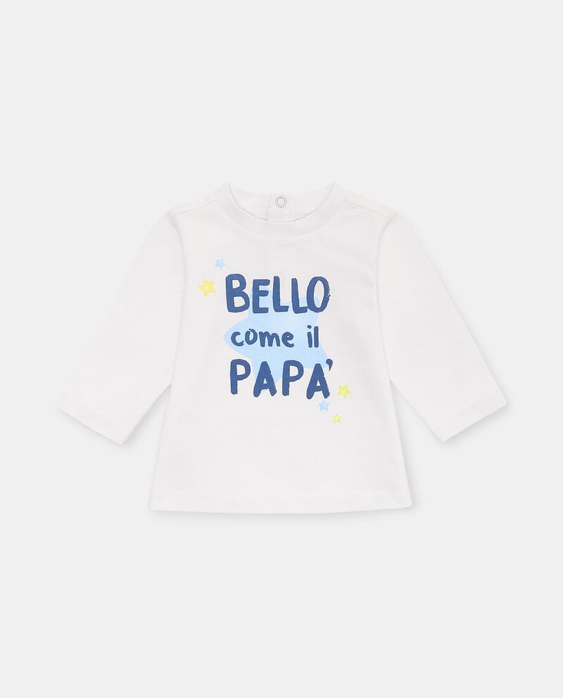 T-shirt in cotone elasticizzato con scritta stampata neonato cover