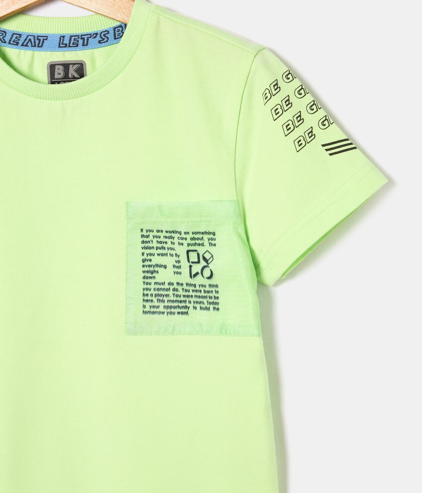 T-shirt tinta unita con stampe in cotone elasticizzato bambino double 2 