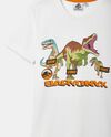 T-shirt con stampa Jurassic Park in puro cotone bambino