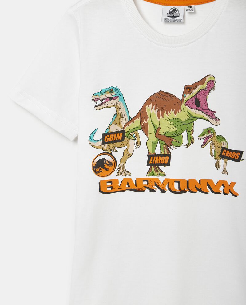 T-shirt con stampa Jurassic Park in puro cotone bambino single tile 1 null